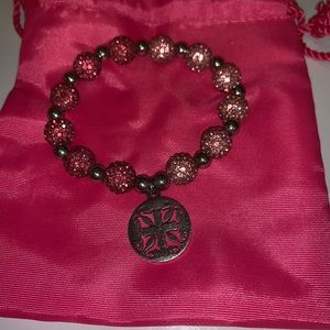 Two shades of pink rustic Cuff Bracelet